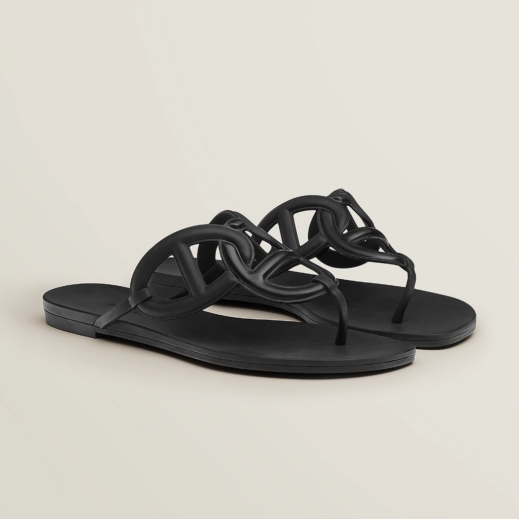 Brand New Black Hermes Egerie Sandal Size 37